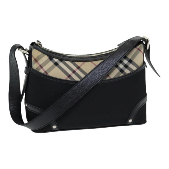 Burberry Nova Check Shoulder Bag Nylon Black Beige - Picture 1 of 16